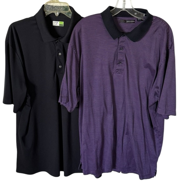 Greg Norman and Links Edition Polo Shirts XL
Purple Stripes; Black - Picture 2 of 5
